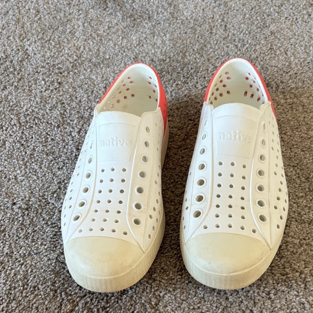 Native Ladies White Slip-On Shoes with Pink - Picture 2 of 4